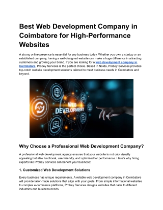 best web development company in coimbatore