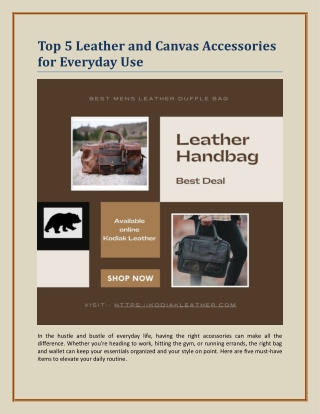 Top 5 Leather and Canvas Accessories for Everyday Use