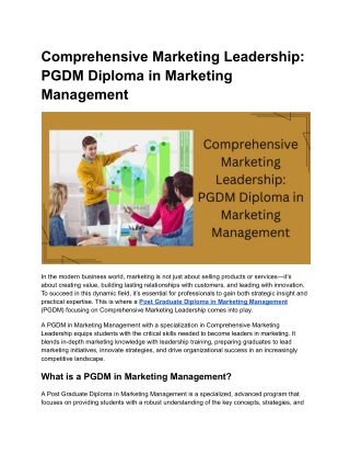 Comprehensive Marketing Leadership_ PGDM Diploma in Marketing Management