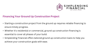 Ground Up Construction Financing - Simplending Financial