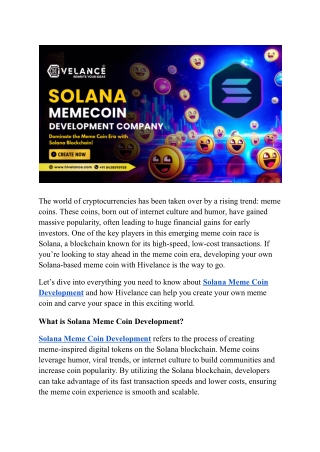 Develop Your Solana Meme Coin with Hivelance Stay Ahead in the Meme Coin Race