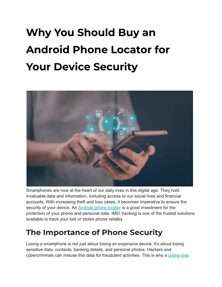 why you should buy an android phone locator