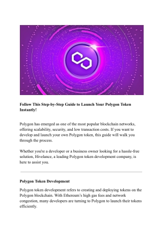 Are You Looking for Easy Ways to Get Started with Your Polygon Token Development