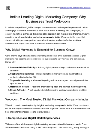 digital marketing india webvoom