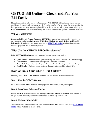 gepco bill online check and pay your bill easily