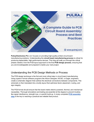 pulraj electronics pvt ltd focuses on providing