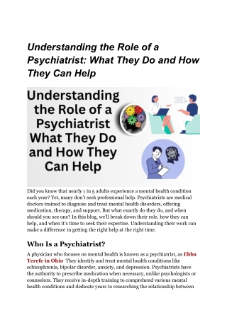 Ebba Terefe Pickerington: Psychiatric Treatment Guide