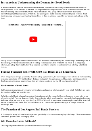 Searching For Financial Relief with $500 Bail Bonds in an Emergency situation