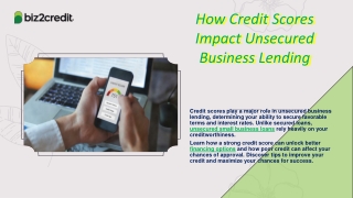 How Credit Scores Impact Unsecured Business Lending