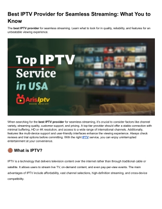 best iptv provider for seamless streaming what