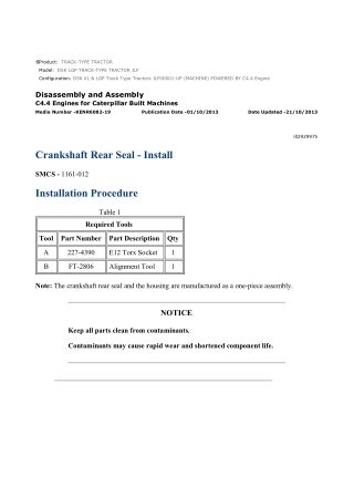 Caterpillar Cat D5K LGP TRACK-TYPE TRACTOR (Prefix JLF) Service Repair Manual Instant Download (JLF00001 and up)