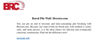 bored pile wall brextor com