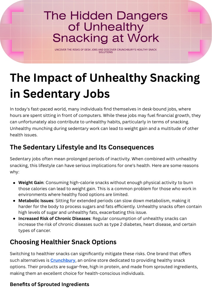 the hidden dangers of unhealthy snacking at work