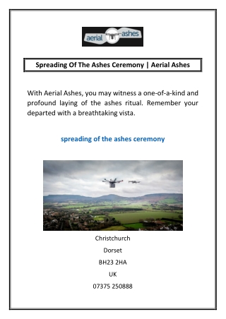 Spreading Of The Ashes Ceremony | Aerial Ashes