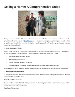 selling a home a comprehensive guide