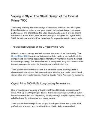 vaping in style the sleek design of the crystal