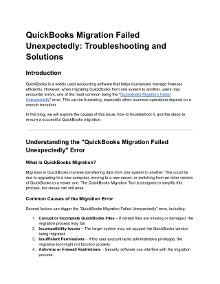 quickbooks migration failed unexpectedly
