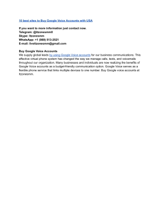10 best sites to Buy Google Voice Accounts with USA