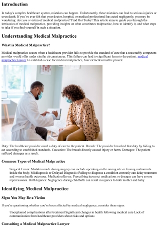 Are You a Victim of Medical Malpractice? Find Out Today!