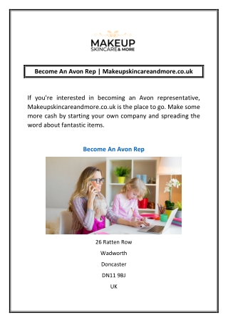 Become An Avon Rep | Makeupskincareandmore.co.uk