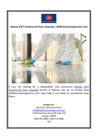 Atlanta 24/7 Commercial Floor Cleaning | 360floorcleaningservice.com