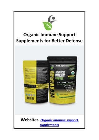 Organic Immune Support Supplements for Better Defense