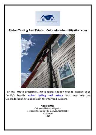 Radon Testing Real Estate | Coloradoradonmitigation.com