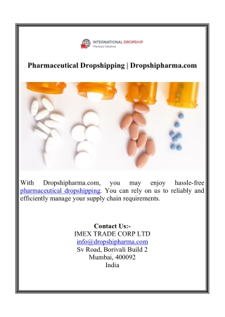 Pharmaceutical Dropshipping | Dropshipharma.com