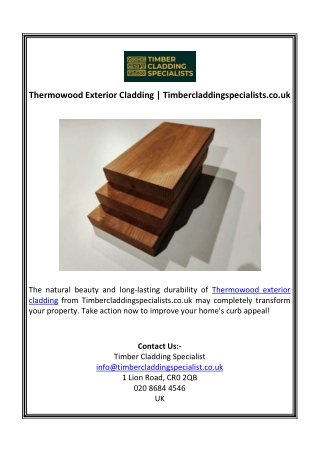 Thermowood Exterior Cladding | Timbercladdingspecialists.co.uk