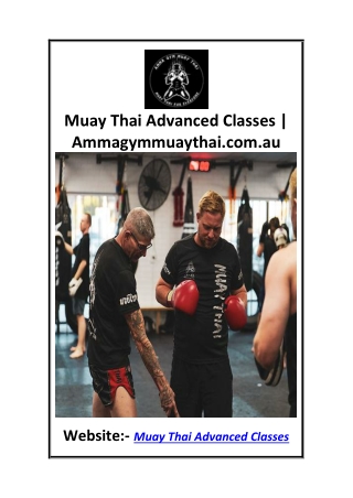muay thai advanced classes ammagymmuaythai com au