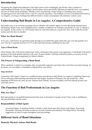 Understanding Bail Bonds in Los Angeles: A Comprehensive Guide