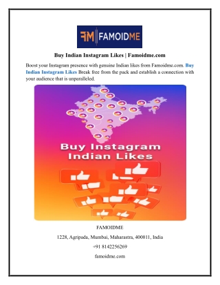 Buy Indian Instagram Likes  Famoidme