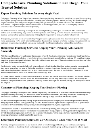 Plumber San Diego