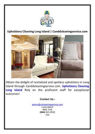 Upholstery Cleaning Long Island | Canddcleaningservice.com