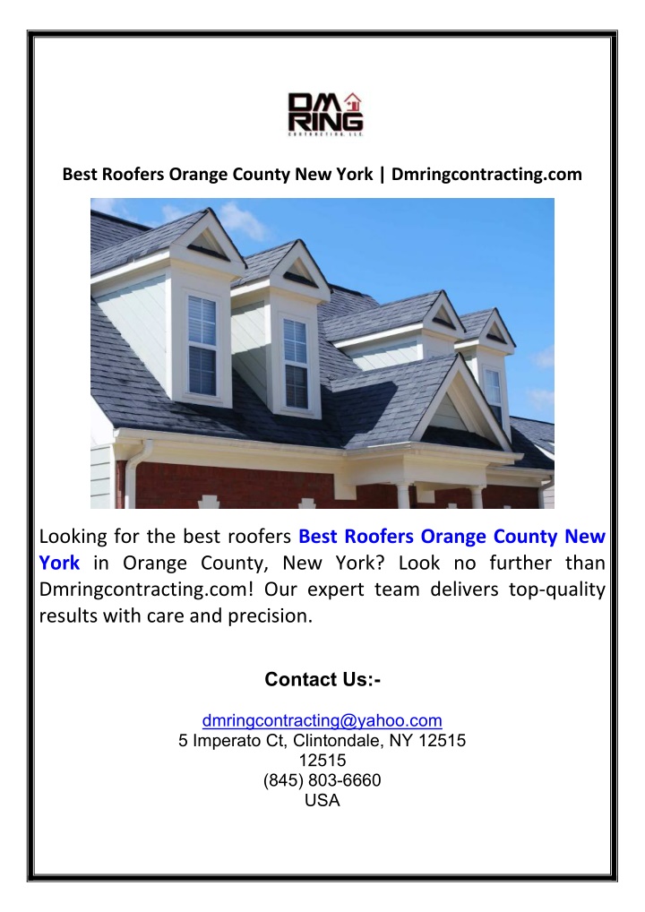 best roofers orange county new york