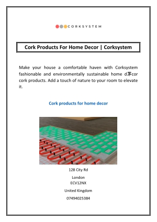 cork products for home decor corksystem