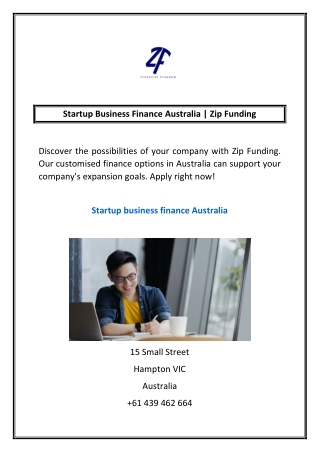 Startup Business Finance Australia | Zip Funding