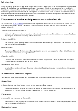 L'importance d'une bonne étiquette sur votre caisse bois vin