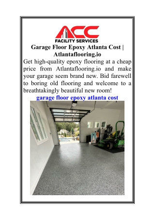 Garage Floor Epoxy Atlanta Cost  Atlantaflooring.io