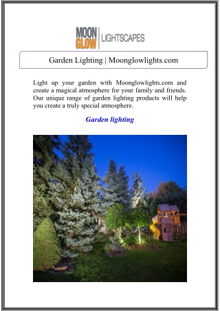 Garden Lighting | Moonglowlights.com