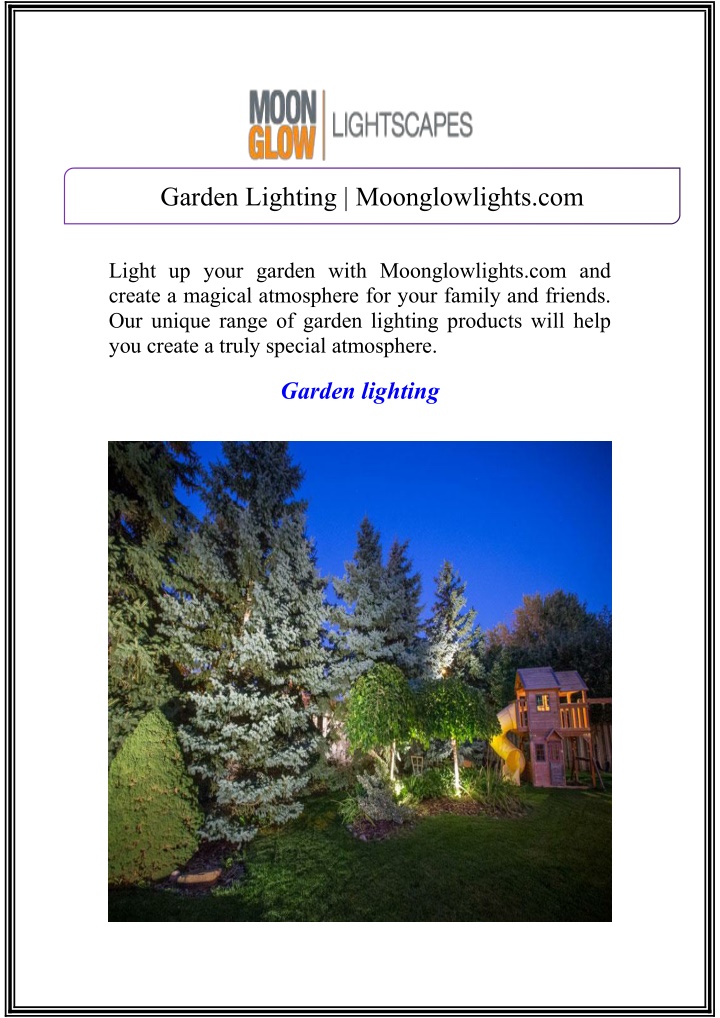 garden lighting moonglowlights com