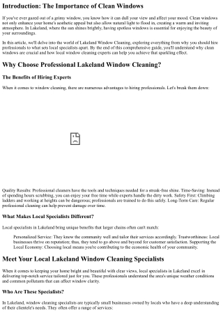 Meet Your Local Lakeland Window Cleaning Specialists