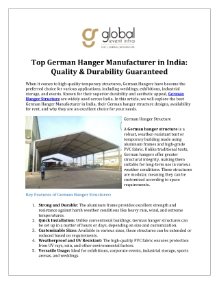 Top German Hanger Manufacturer in India-Quality & Durability Guaranteed