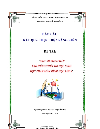 SKKN Một số biện pháp tạo hứng thú cho HS học phân môn Hình học lớp 8