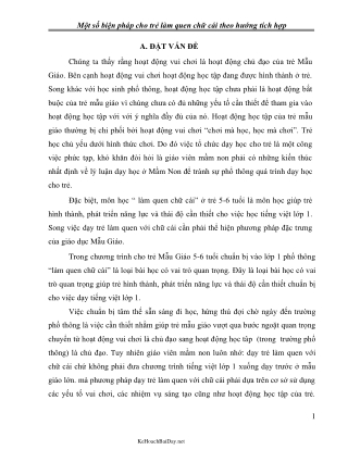 SKKN Một số biện pháp cho trẻ làm quen chữ cái theo hướng tích hợp