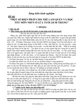SKKN Một số biện pháp cho trẻ làm quen và học tốt môn NBTN ở trẻ 24-36 tháng