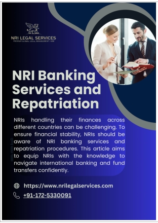 NRI Banking Services and Repatriation
