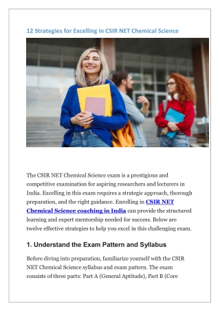 12 strategies for excelling in csir net chemical
