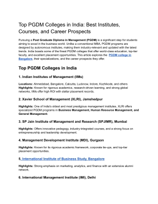 Top PGDM Colleges in India_ Best Institutes, Courses, and Career Prospects