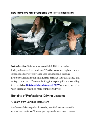 how to improve your driving skills with